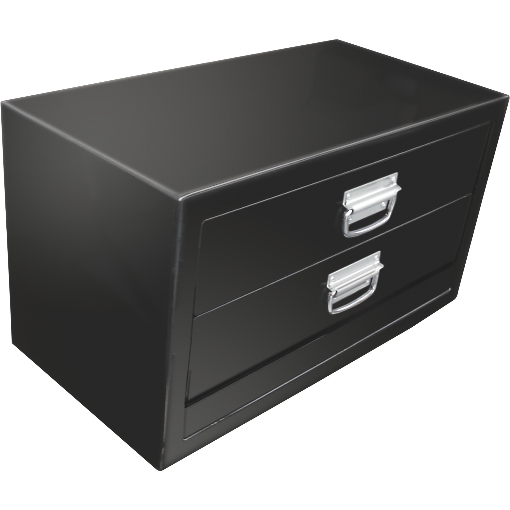 Phoenix USA Storage Drawers for Underbody Truck Tool Box, 2-Drawer, Steel, Gloss Black, Loop Handles, 25in. x 17in. x 13in., Model# TB2DK